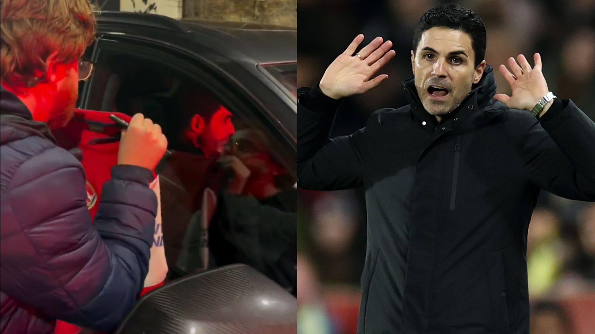 VIDEO Mikel Arteta caught in awkward encounter with Arsenal fan
